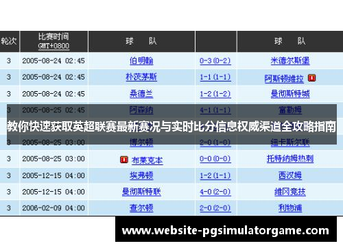 教你快速获取英超联赛最新赛况与实时比分信息权威渠道全攻略指南